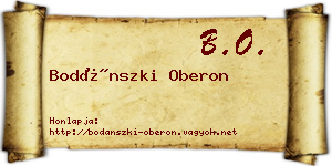 Bodánszki Oberon névjegykártya
